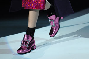 Pink Pilgrim shoes with rhinestoned buckle