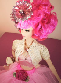 Barbie with pink hair