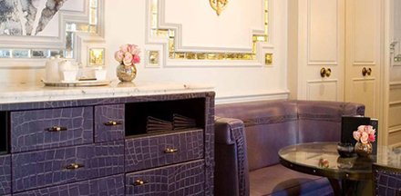 Blue crocodile console table 