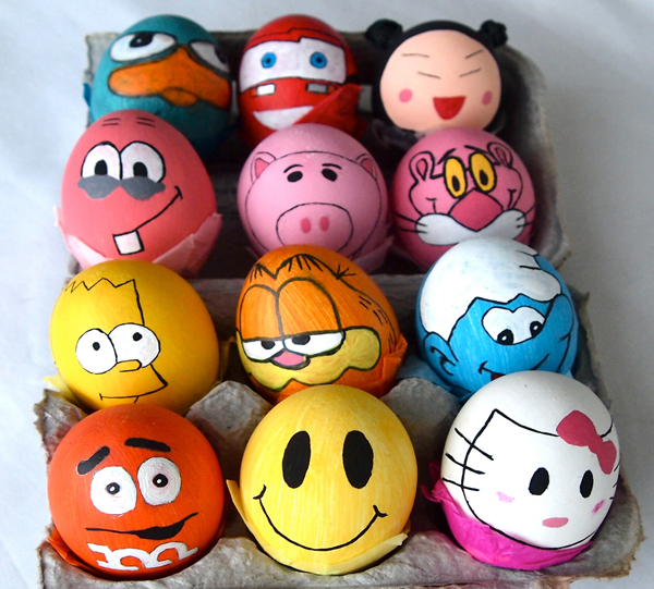 Cartoon character Easter eggs
