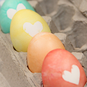 Rainbow Eastern eggs with a heart shape 